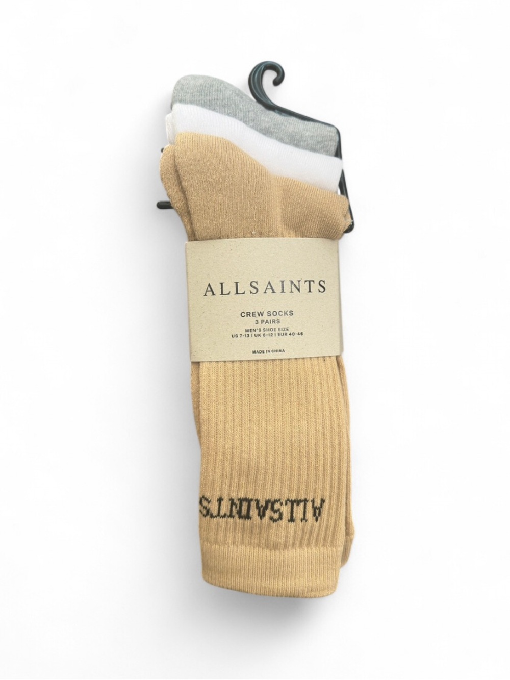 AllSaints 3-Pack Multicolor Crew Socks (NWT)